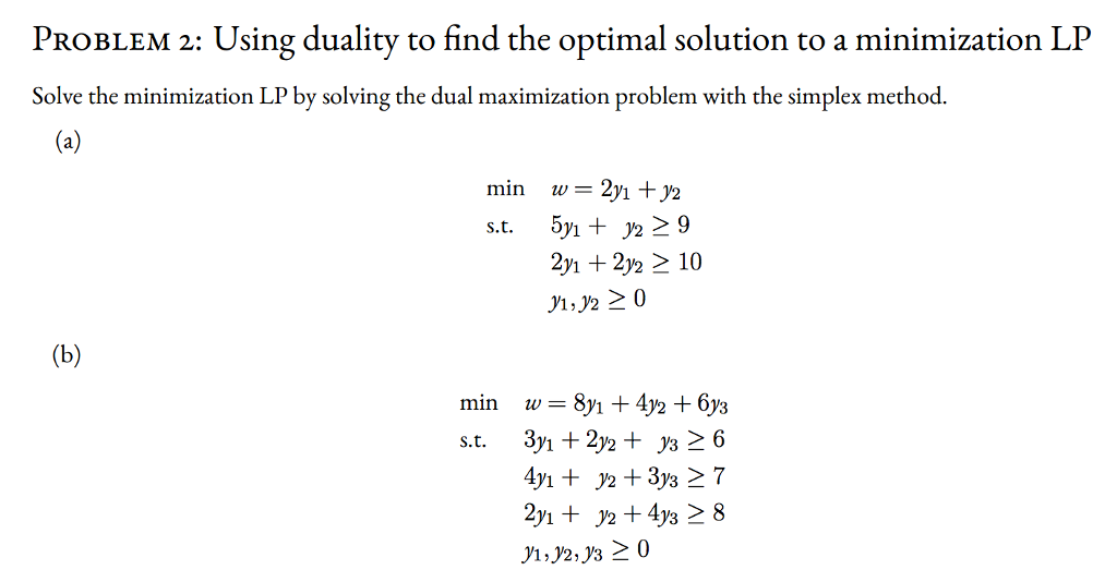 Using Duality To Find The Optimal Solution To A | Chegg.com