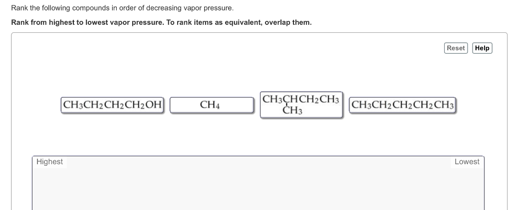 Solved Rank The Following Compounds In Order Of Decreasing