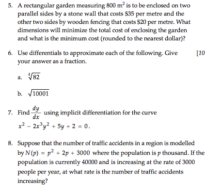 derivatives word problem solving