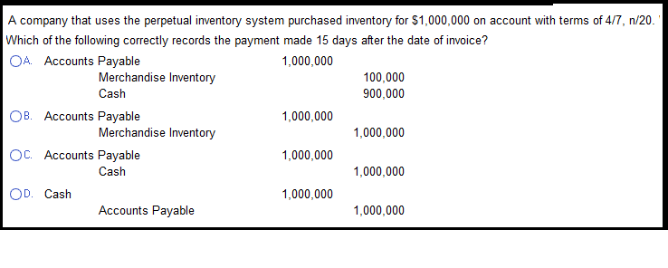 A company that uses the perpetual inventory system | Chegg.com