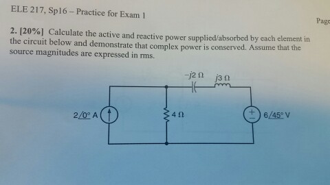 Solved calculate the active and reactive power | Chegg.com