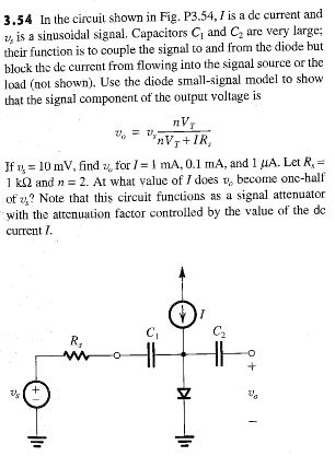 Solved In the circuit shown in Fig. P3.54, I is a dc current | Chegg.com