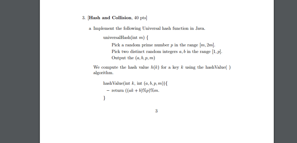 Solved 3. Hash and Collision 40 pts] a Implement the | Chegg.com