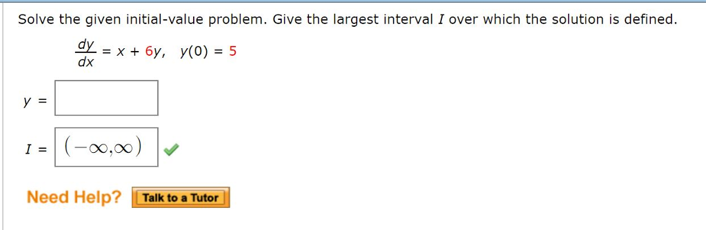 Solved Solve The Given Initial Value Problem Give The