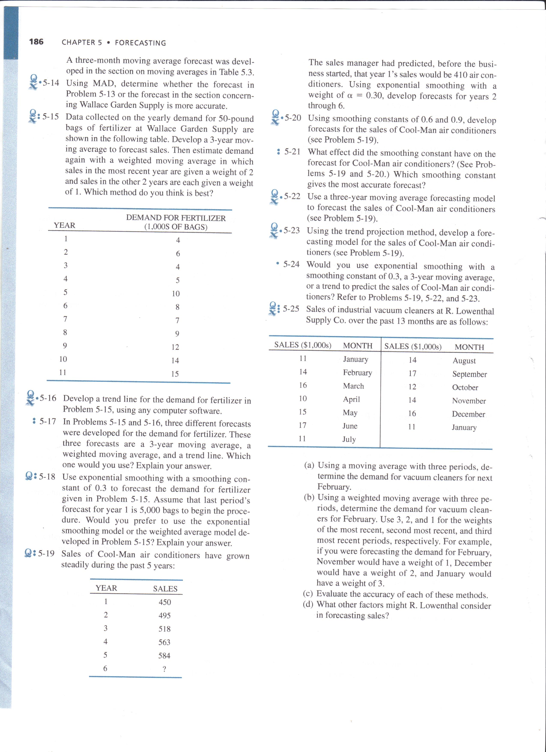 Solved Choose one of the problems from the end of Chapter 5 | Chegg.com