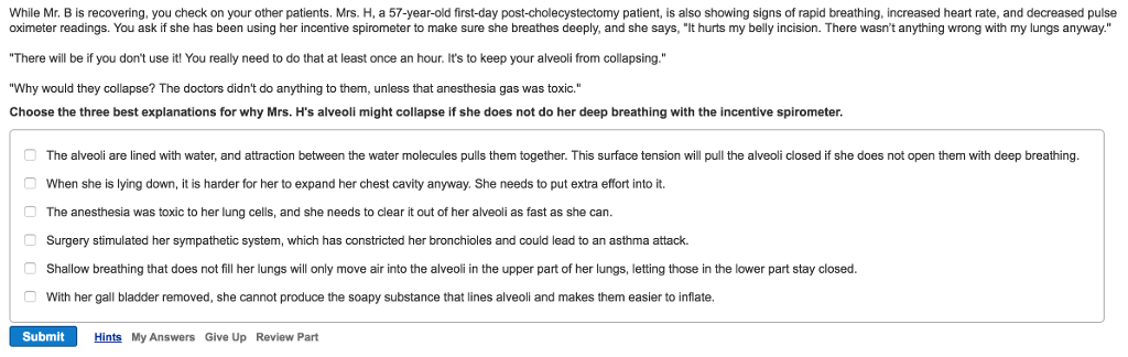 Solved While Mr. B is recovering, you check on your other | Chegg.com