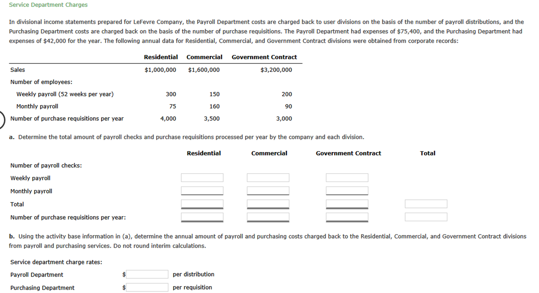 Divisional Income Statement Example Solved In divisional income statements prepared for LeFevre | Chegg.com