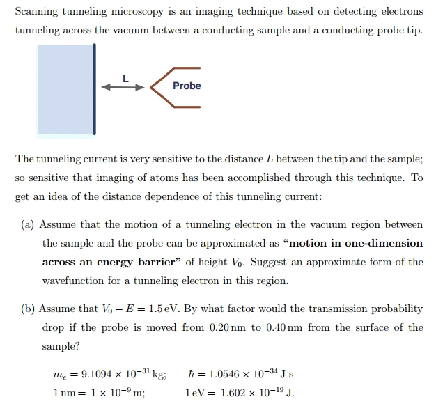 Solved Scanning tunneling microscopy is an imaging technique | Chegg.com