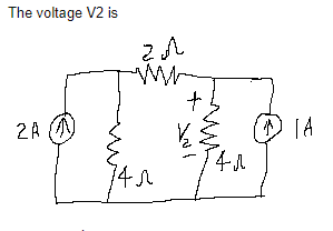 Solved The voltage V2 is ナ 24 (小 | Chegg.com