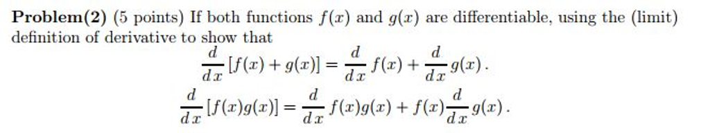 Solved If both functions f(x) and g(x) are differentiable, | Chegg.com