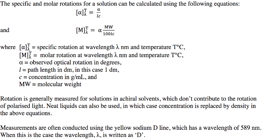 Calculate the optical rotation of the three complexes | Chegg.com