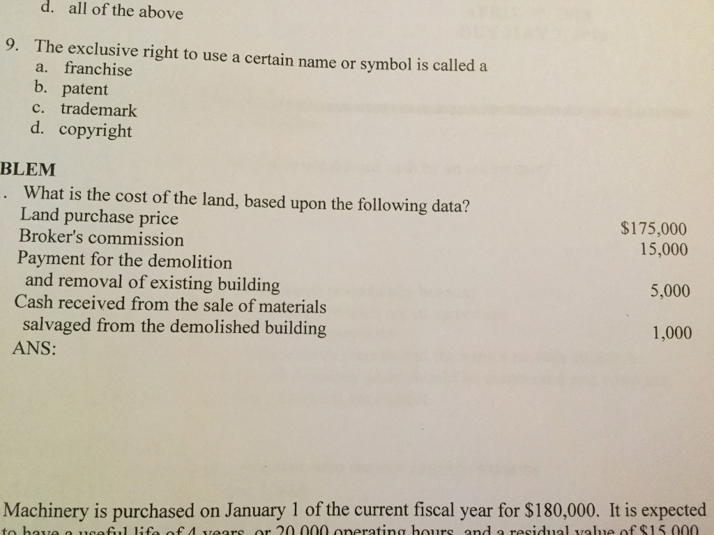 Solved What Is The Cost Of The Land, Based Upon The | Chegg.com