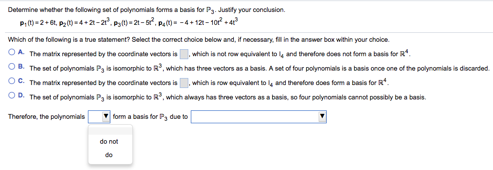 Solved Determine whether the following set of polynomials | Chegg.com