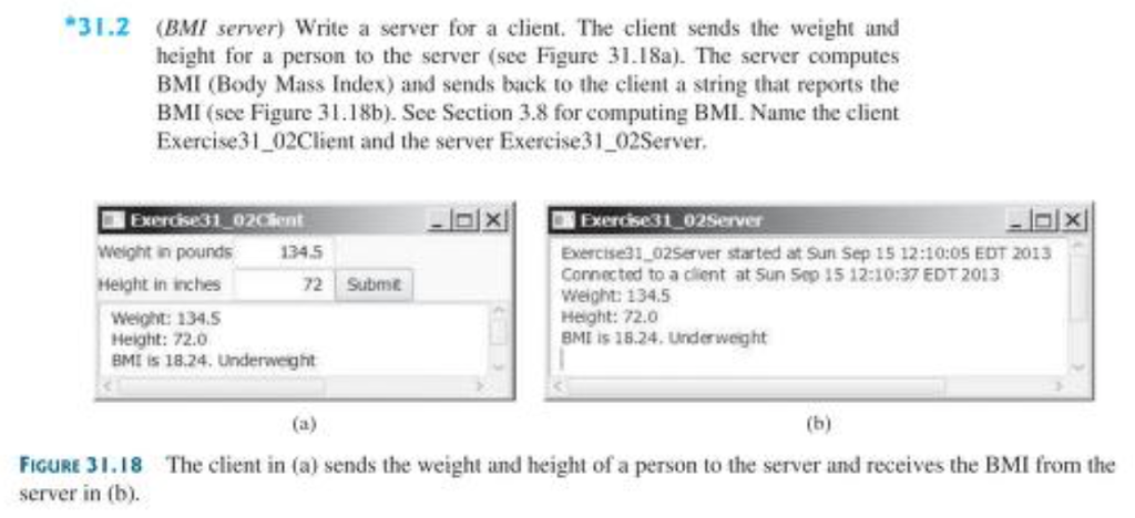 Write a server for a client. The client sends the | Chegg.com