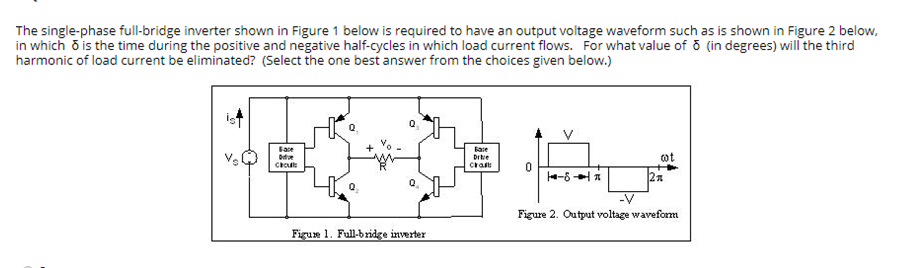 Solved The single-phase full-bridge inverter shown in Figure | Chegg.com
