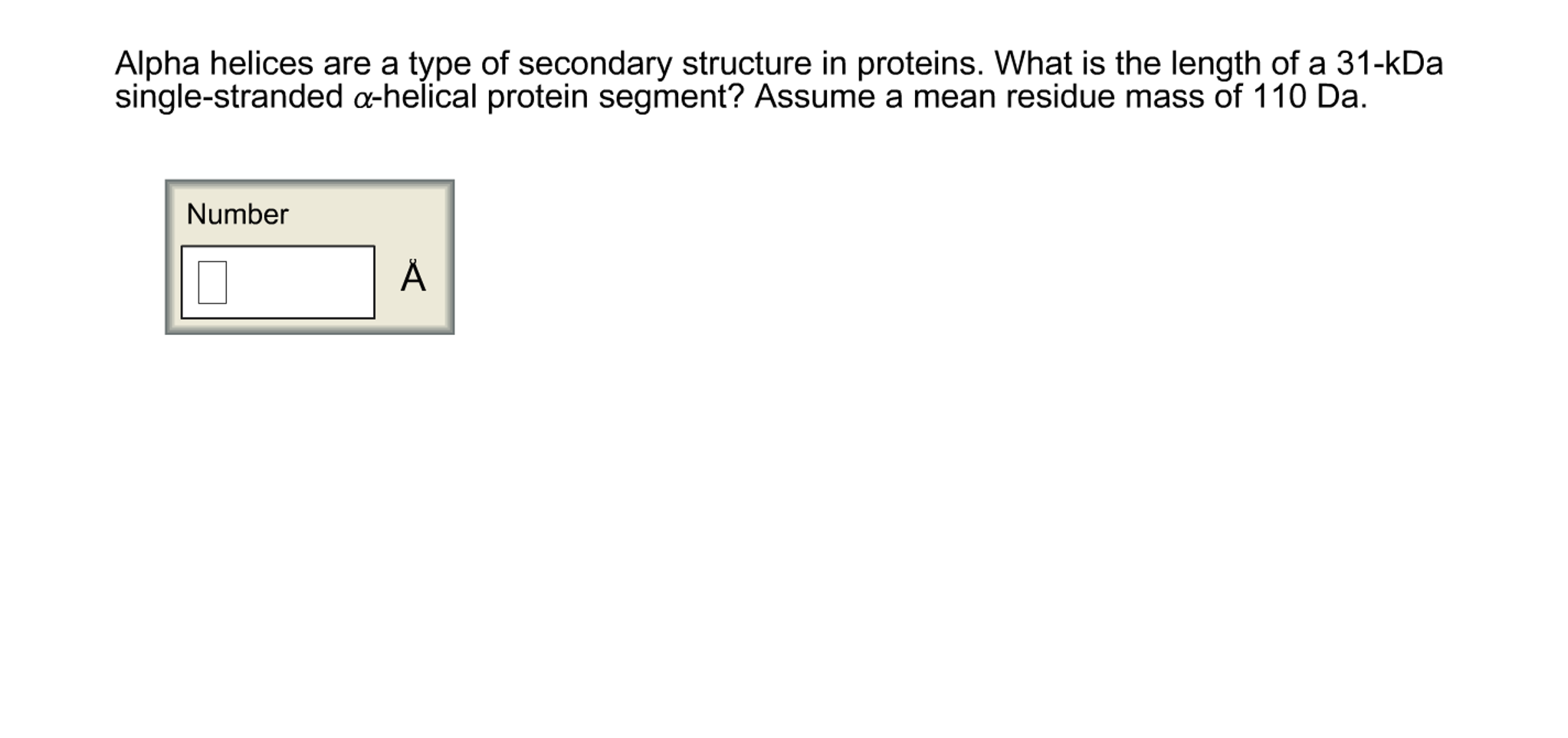 Solved Biochemistry Alpha Helices Are A Type Of Secondary | Chegg.com