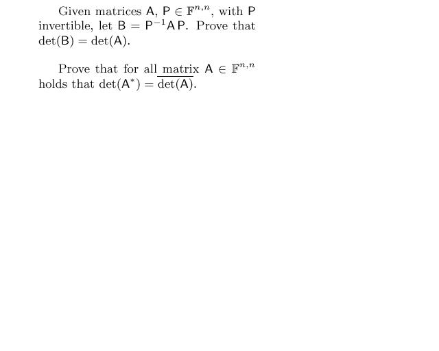 Given Matrices A Pe F With P N N Invertible Let Chegg Com