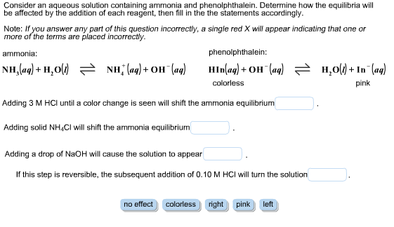 Solved Consider an aqueous solution containing ammonia and | Chegg.com