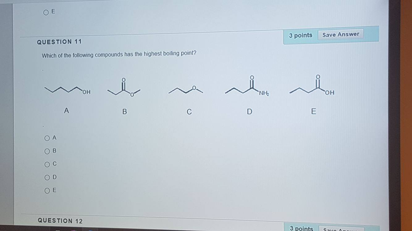 Solved Which Of The Following Compounds Has The Highest | Chegg.com