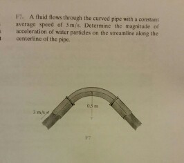 Solved A fluid flows through the curved pipe with a constant | Chegg.com