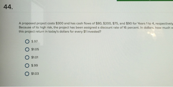 Solved A proposed project costs $300 and has cash flows of | Chegg.com