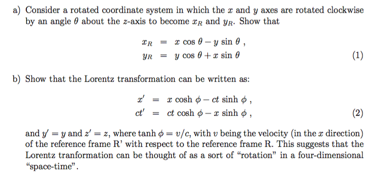 Solved a) Consider a rotated coordinate system in which the | Chegg.com