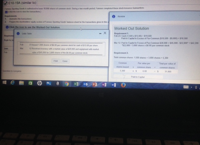 Solved E10 19A similar To Famoun Spoting Goods Is Chegg