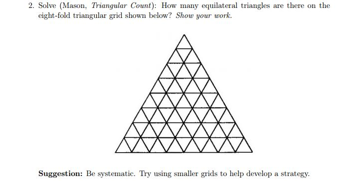 [5th Grade General] How many triangles are pointing up in a equilateral ...