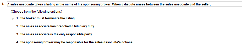 Solved A sales associate takes a listing in the name of his | Chegg.com