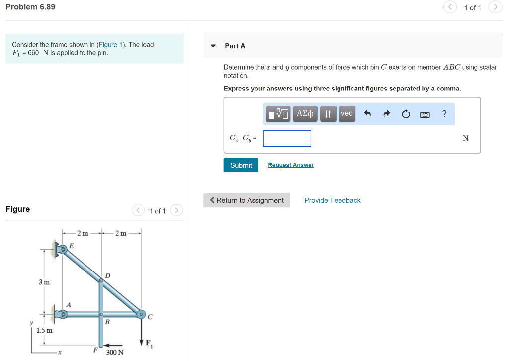 Solved Problem 6.89 1 of 1 Consider the frame shown in | Chegg.com