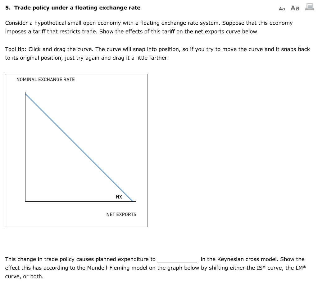 5 Trade Policy Under A Floating Exchange Rate Aa Aa Chegg