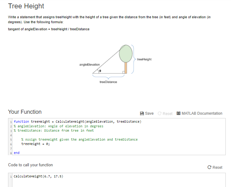 Solved Tree Height Write a statement that assigns treeHeight | Chegg.com