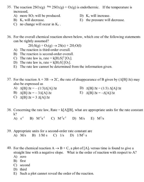 Solved The reaction 2SO_3(g) 2SO_2(g) + O_2(g) is | Chegg.com