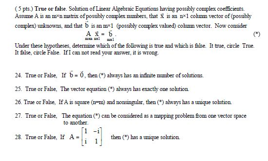 Solved Linear Algebra Ax=b I Want To Know The Answers For | Chegg.com