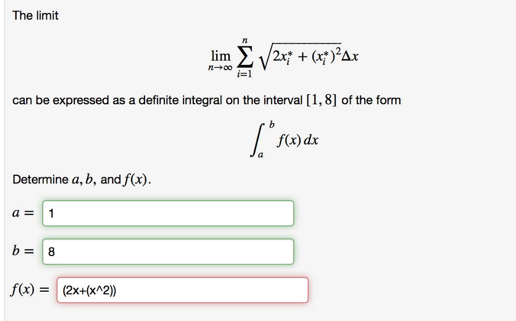 Solved The Limit Lim N Rightarrow Infinity Sigma N I 1