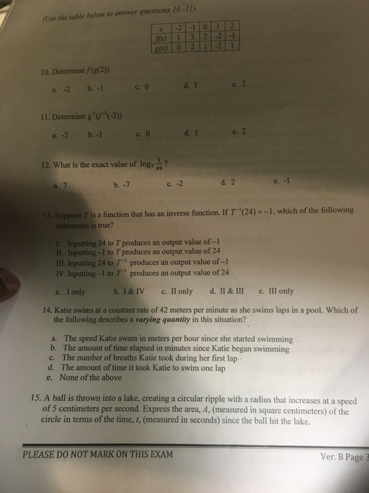 what is the value of g^-1(f(2))