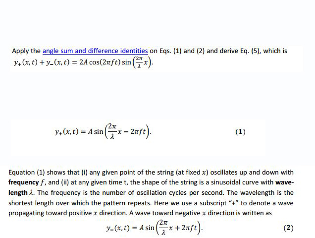 Solved Apply the angle sum and difference identities on Eqs. | Chegg.com