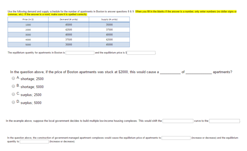 Solved Use the following demand and supply schedule for the | Chegg.com