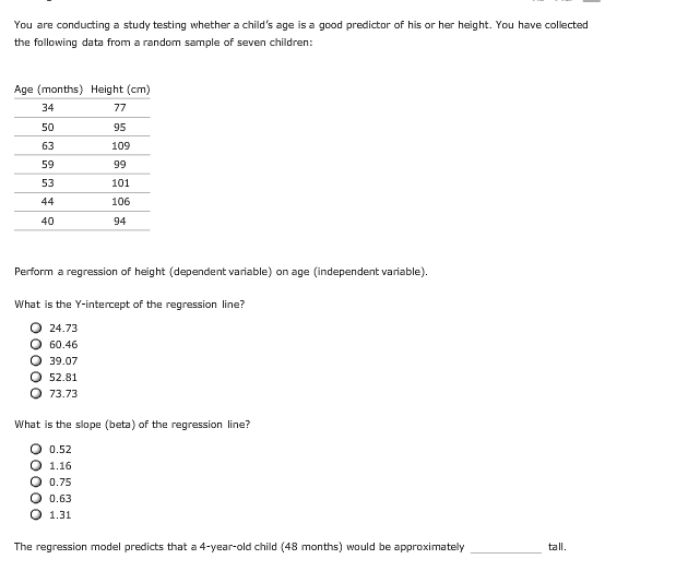 Solved You are conducting a study testing whether a child's | Chegg.com