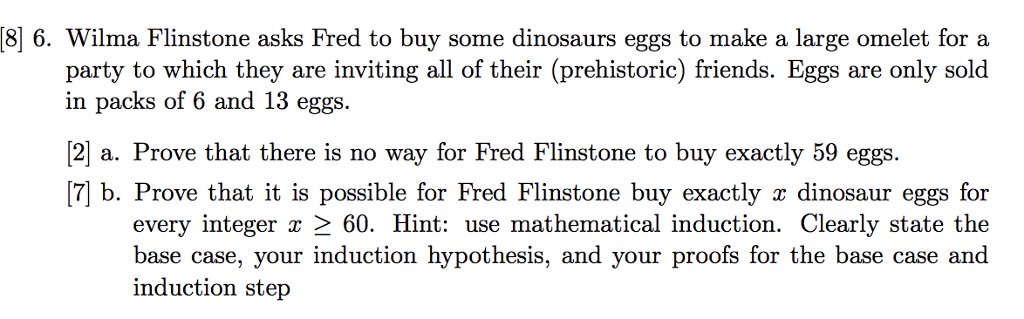 Solved 8|6. Wilma Flinstone asks Fred to buy some dinosaurs | Chegg.com
