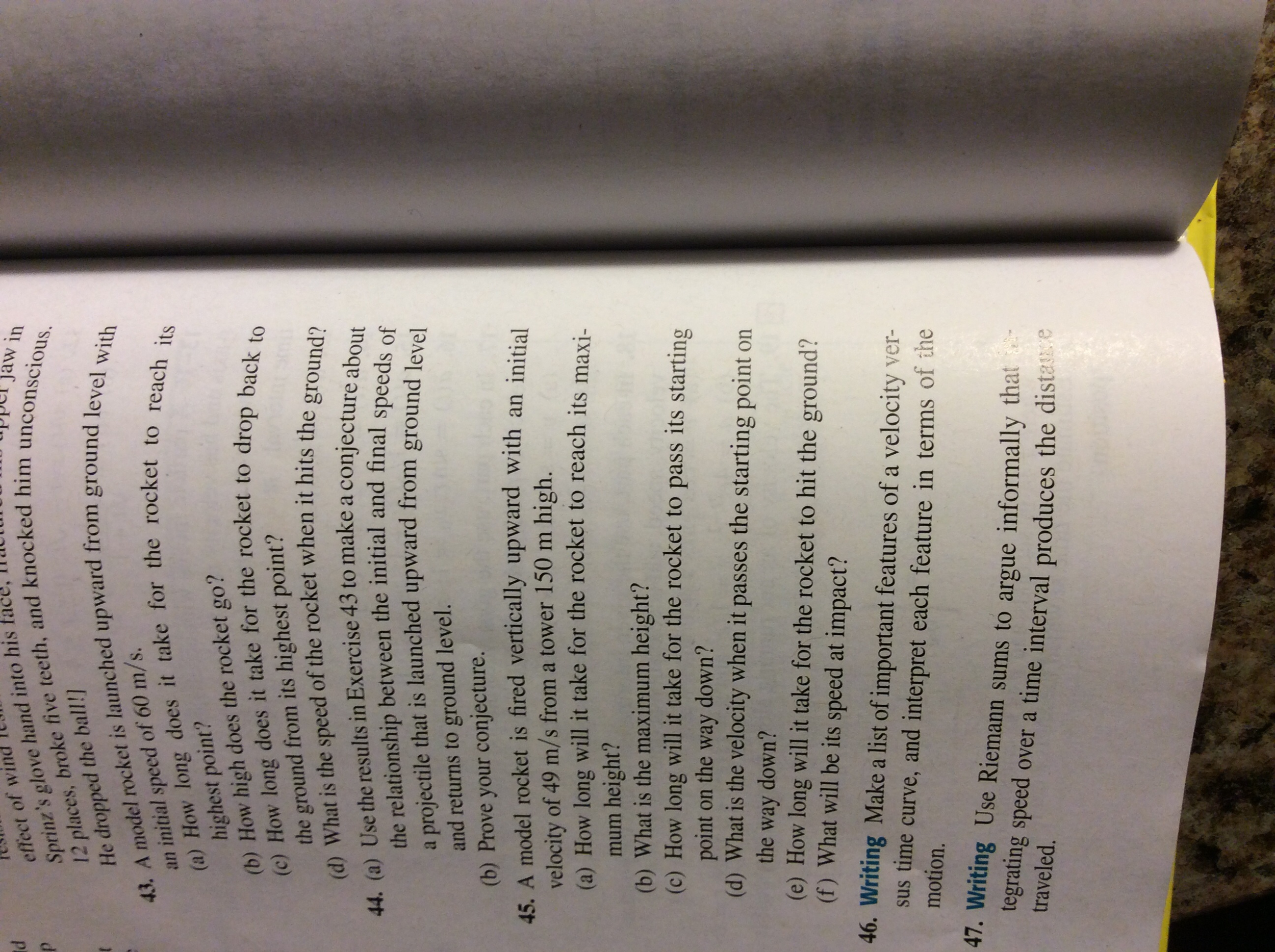 Solved A model rocket is launched upward from ground level