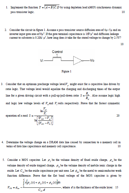 Solved Implement the function by using depletion load nMOS | Chegg.com