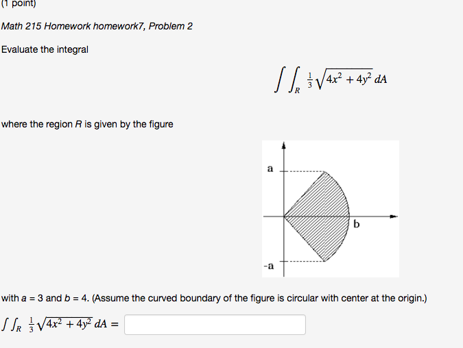 Solved 1 point) Math 215 Homework homework7, Problem 2 | Chegg.com