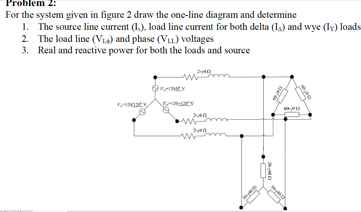 Solved Three Phase Circuits Problem 1: For The System Given | Chegg.com