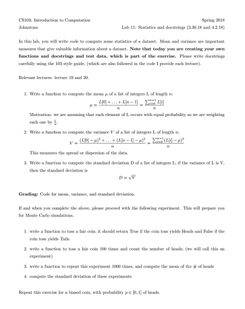 CS103 Introduction to Computation Johnstone Spring | Chegg.com