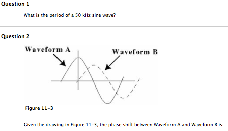 Solved Question 1 What is the period of a 50 kHz sine wave? | Chegg.com