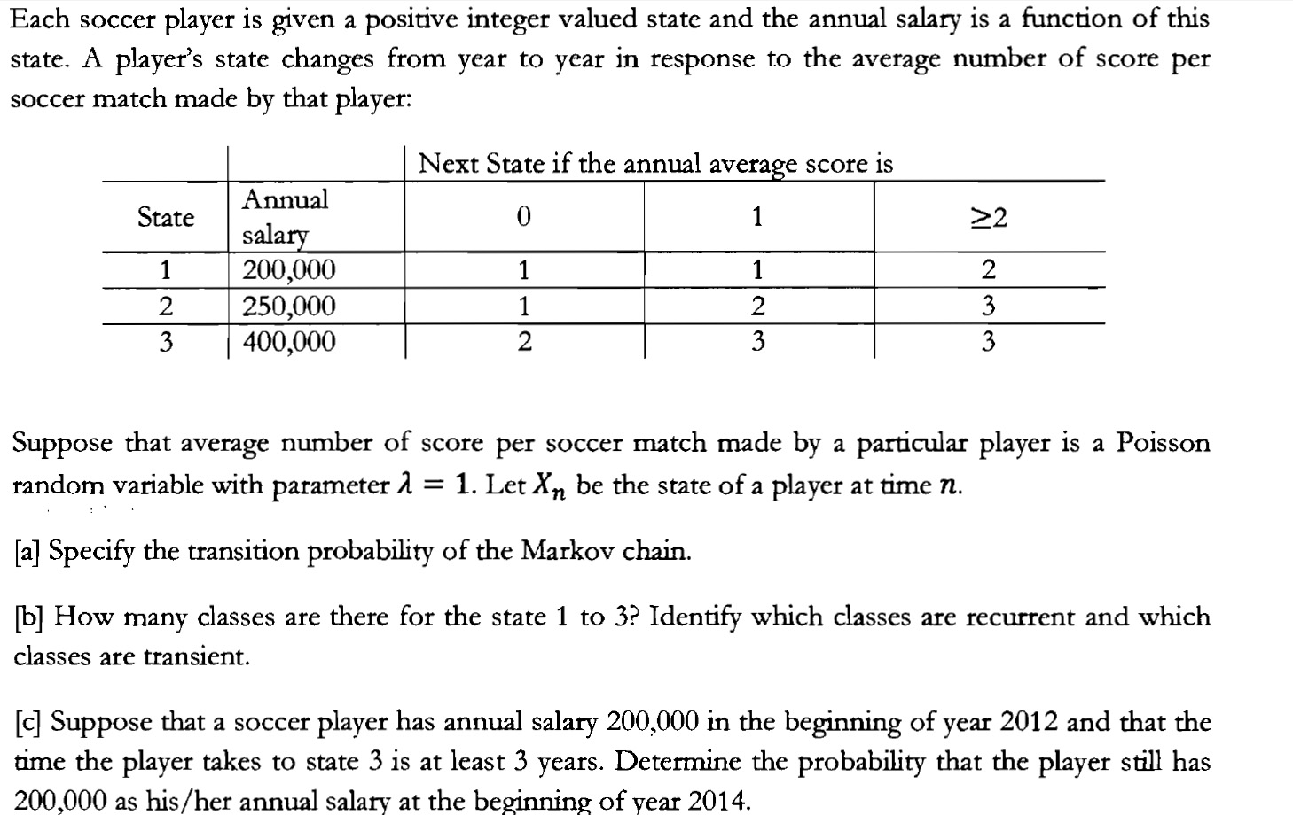 Each Soccer Player Is Given A Positive Integer Valued Chegg