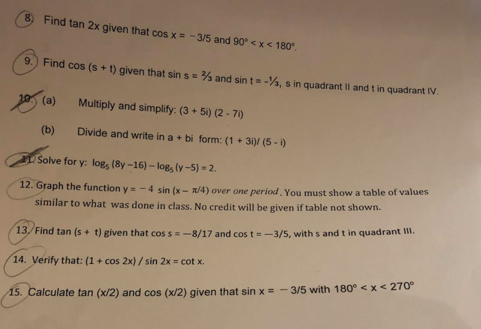 Solved 8 Find Tan 2x Given That Cos X 3 5 And 90 solved-8-find-tan-2x-given-that-cos-x-3-5-and-90