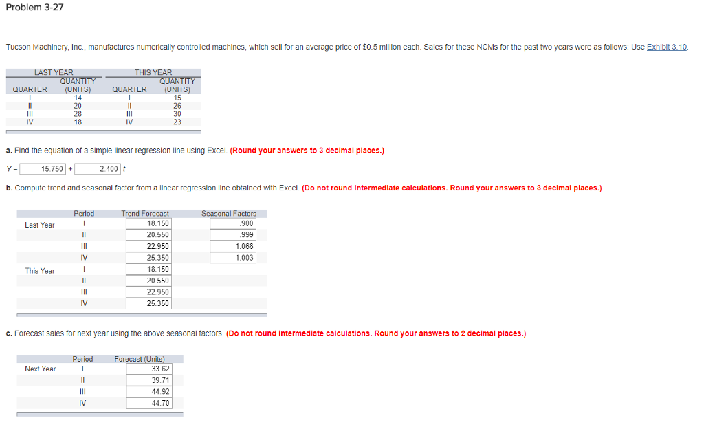 Solved Problem 3-27 Tucson Machinery, Inc., Manufactures | Chegg.com