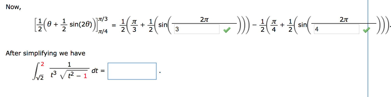 1 2 sin square pi by 4 theta is equal to